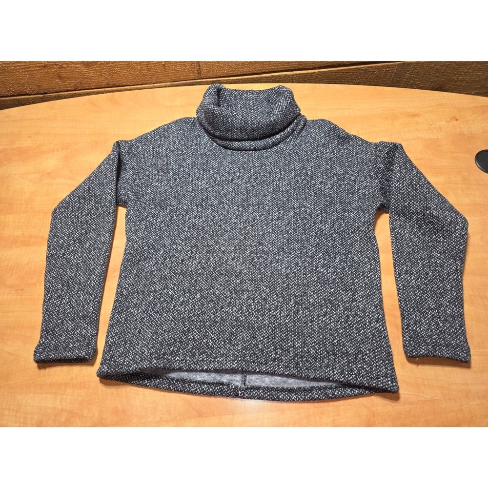 Columbia Womens Black White Marled Turtleneck Fleece Sweater AL0061 Regular M
